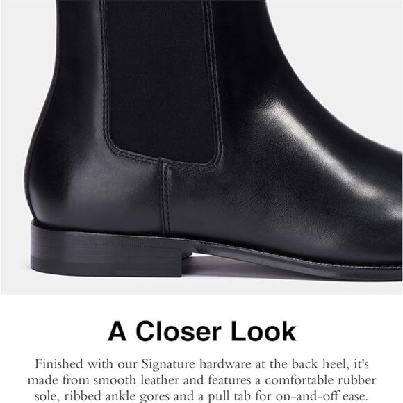 New Coach Men's Metropolitan Leather Chelsea Boot Size 7 - Picture 4 of 4